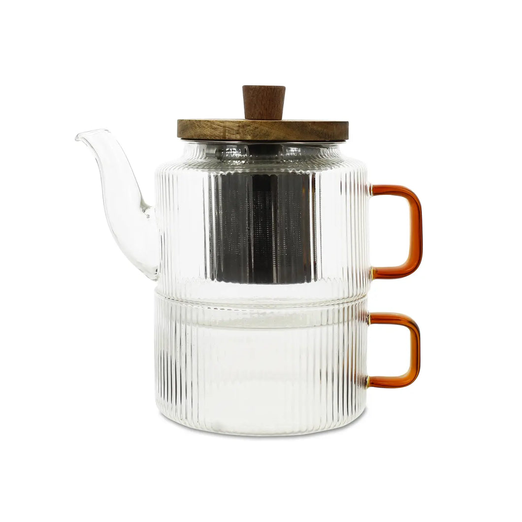 Glass Tea Pot and Cup for One