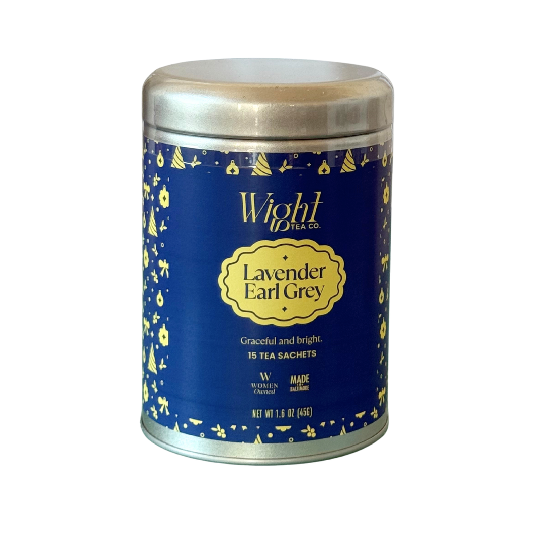 Lavender Earl Grey Holiday-Themed Tin | 15 Compostable Tea Sachets