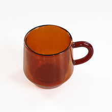 Load image into Gallery viewer, Amber double-walled glass mug with handle
